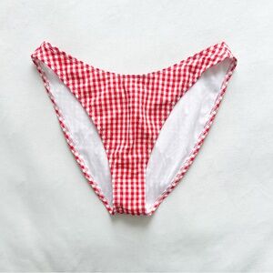 Shade & Shore Red Gingham Bikini Bottom